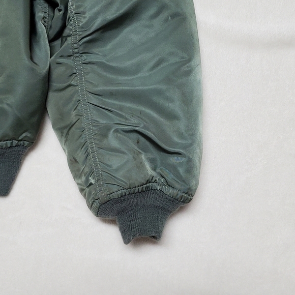 VINTAGE 80s US Army Green Orange Reversible Flyers Jacket Flight Jacket Airforce - Picture 8 of 16